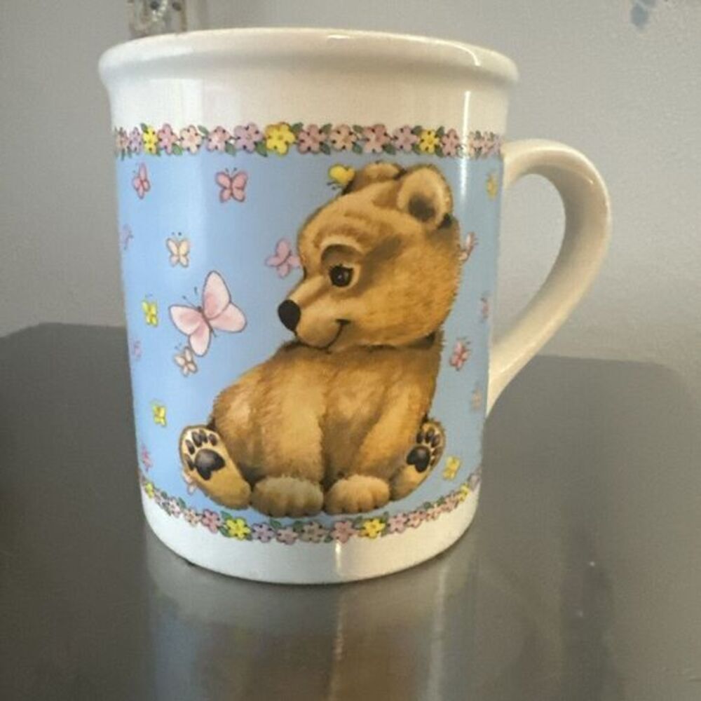 Vintage Enesco 1989 Bear with Butterflies Mug 10oz Morehead Inc***I love your...